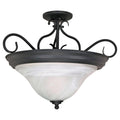3 Light Semi-Flush with Alabaster Swirl Glass S175897