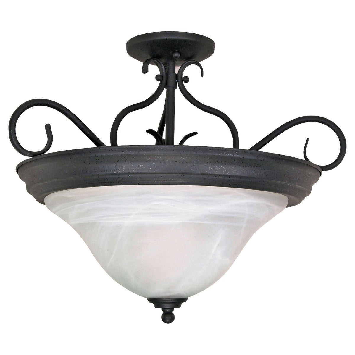 3 Light Semi-Flush with Alabaster Swirl Glass S175897