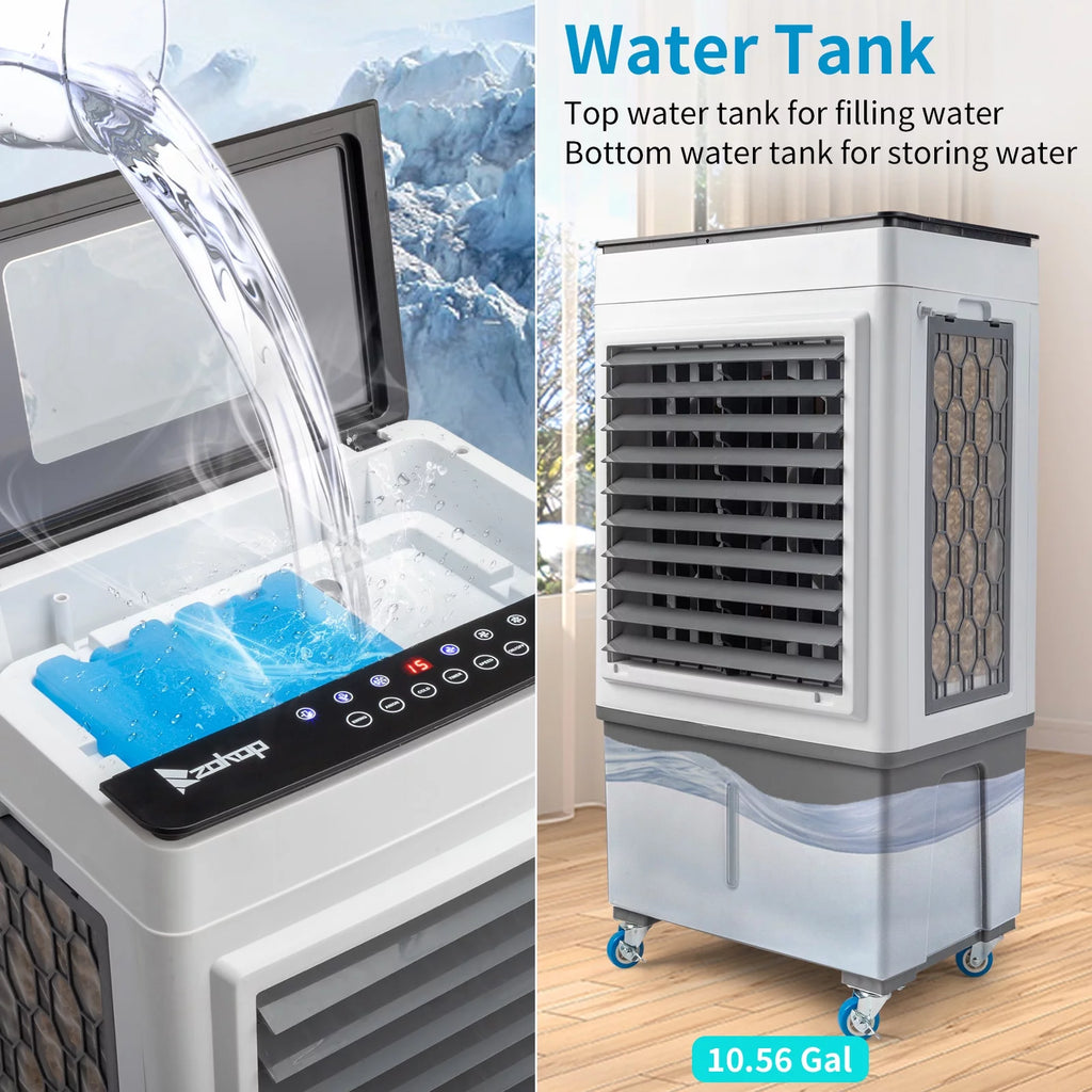 Portable Evaporative Cooler with Remote Control, 40L Water Tank W30635