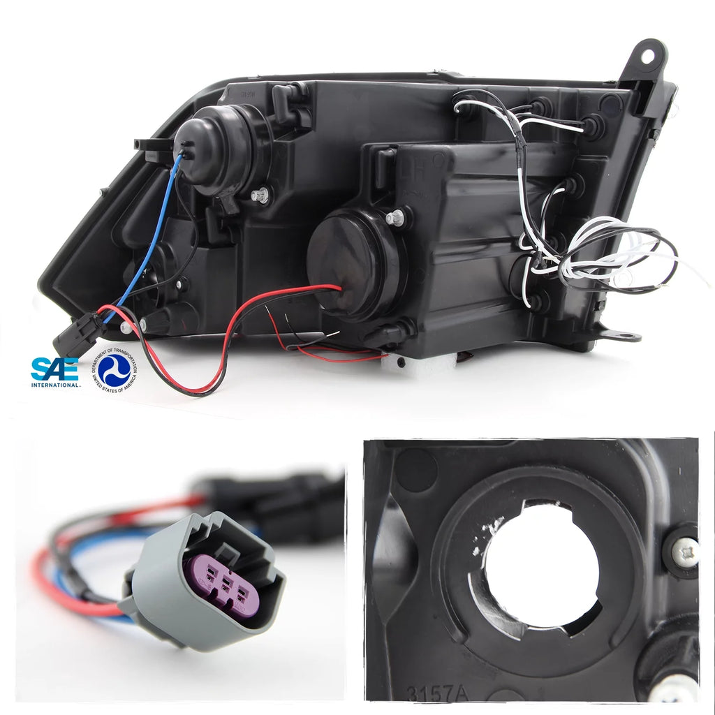 For 2009-2018 Dodge Ram Black Housing LED Projector Headlights + Smoke Lens Tail Lights Y573