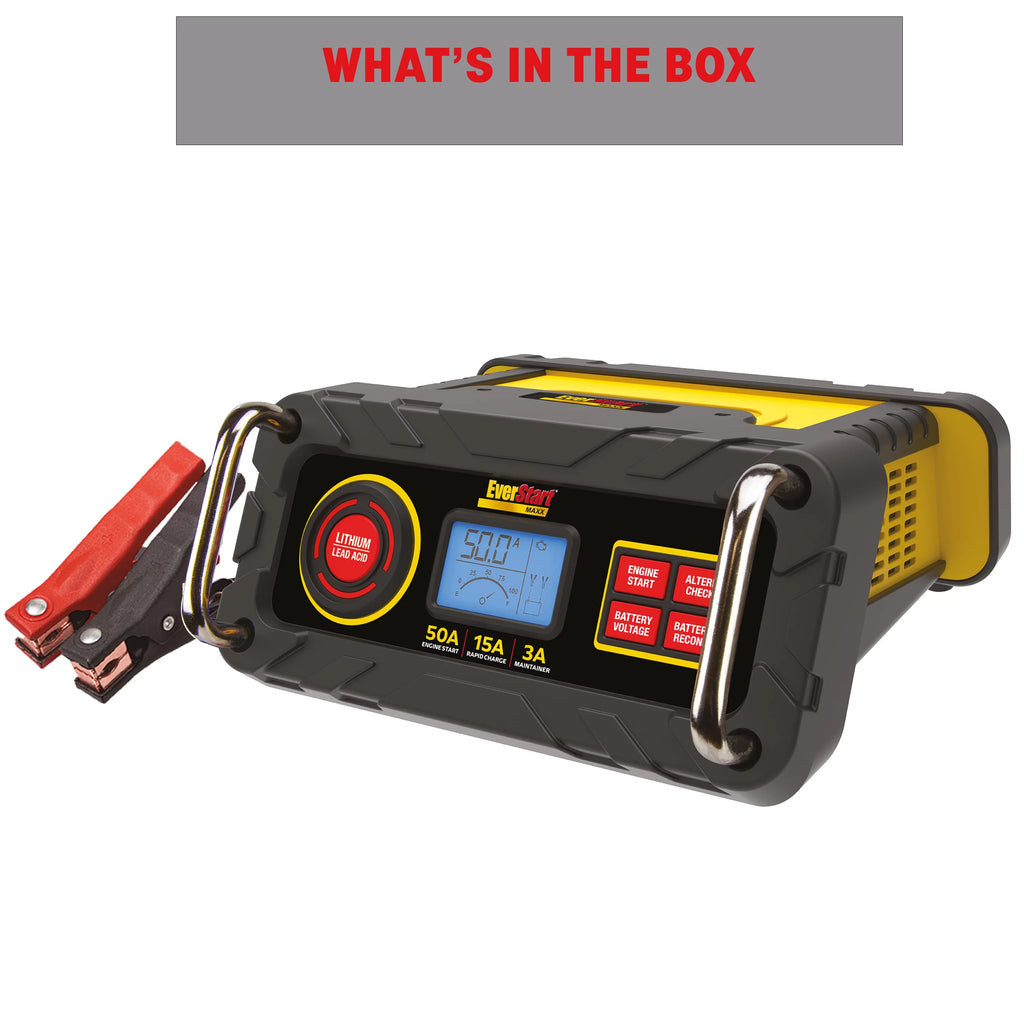 15 Amp Automotive Battery Charger with 50 Amp Engine Start T6766