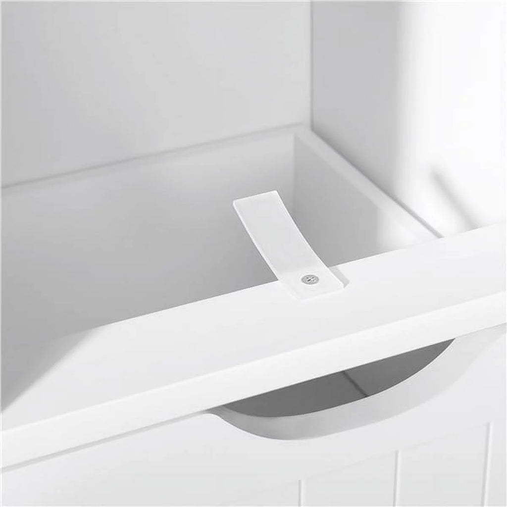 White MDF Wooden Bathroom Floor Cabinet with Drawers T828