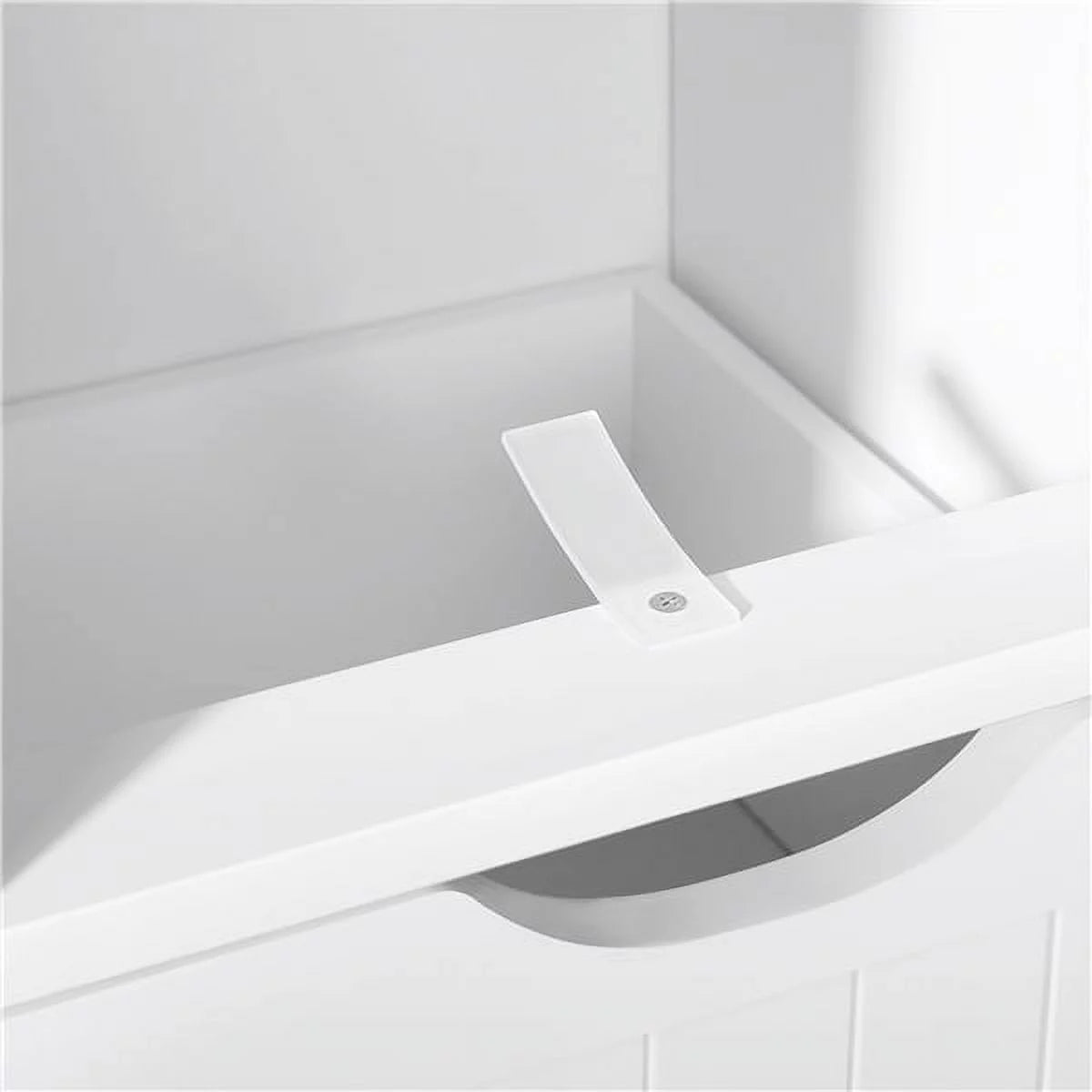 White MDF Wooden Bathroom Floor Cabinet with Drawers T828