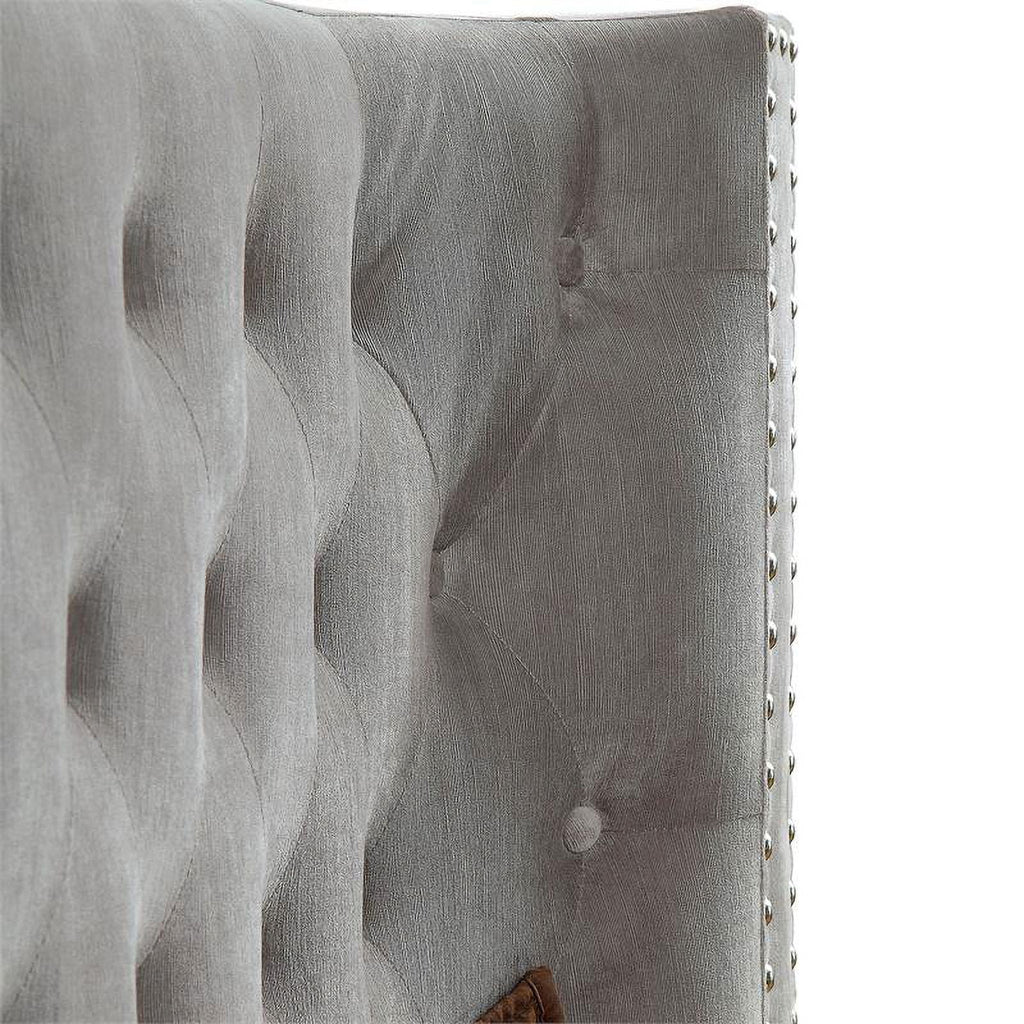 Gray Fabric Wingback California King Bed C79047