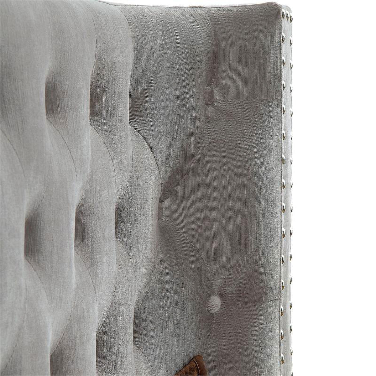 Gray Fabric Wingback California King Bed C79047