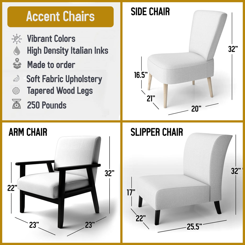Upholstered Patterned Accent Chair and Arm Chair N38110