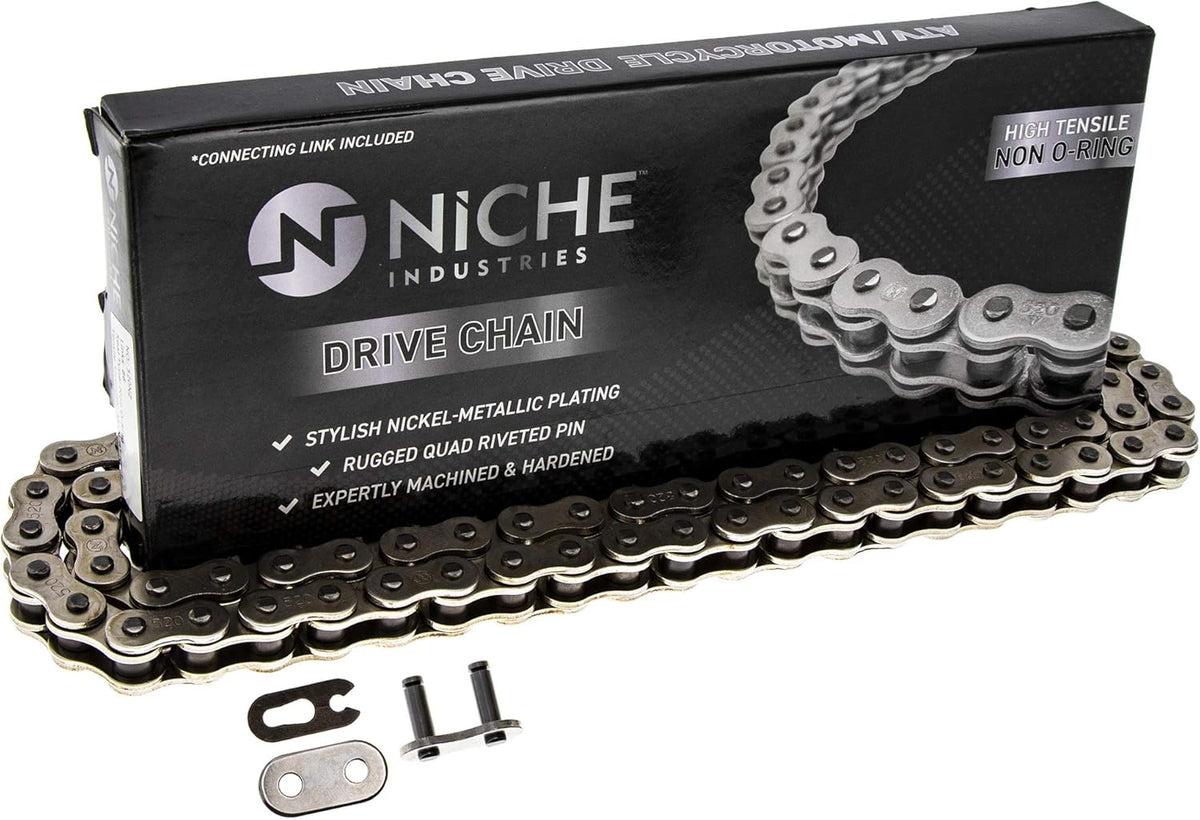 Drive Sprocket Chain Combo 11 Rear 42 Tooth 520NZ Standard 80 Links Pack of 2 Y155