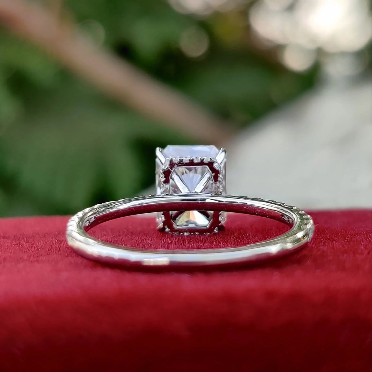 2ct Radiant Cut Moissanite Engagement Ring 14k Gold Wedding Ring Z90892