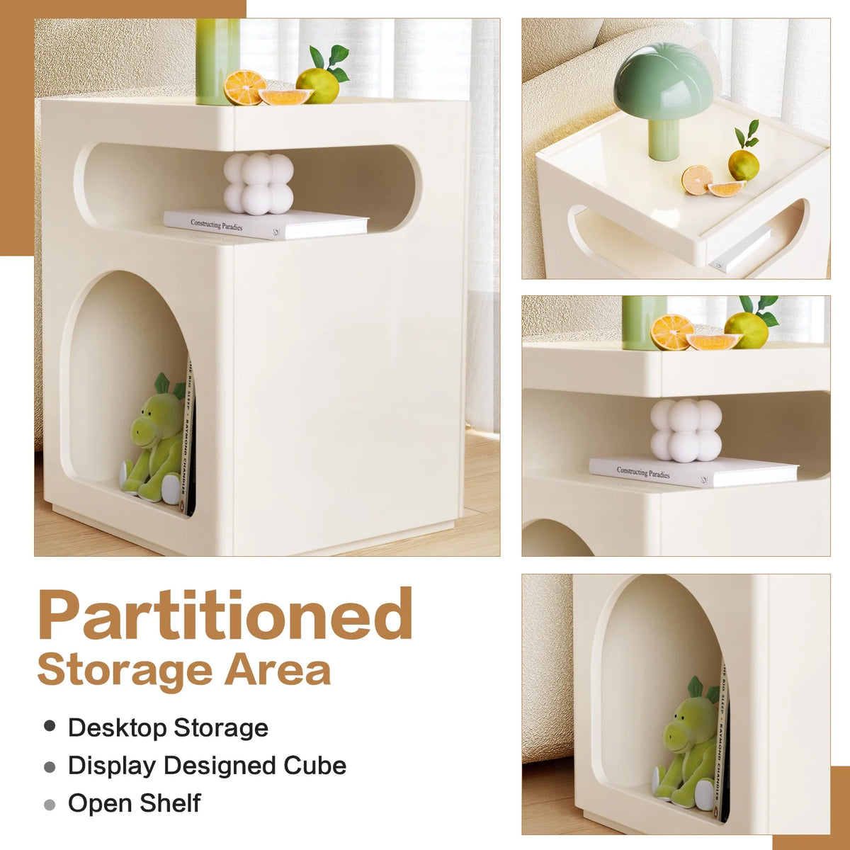 Modern Side Table with Storage Shelf T7899