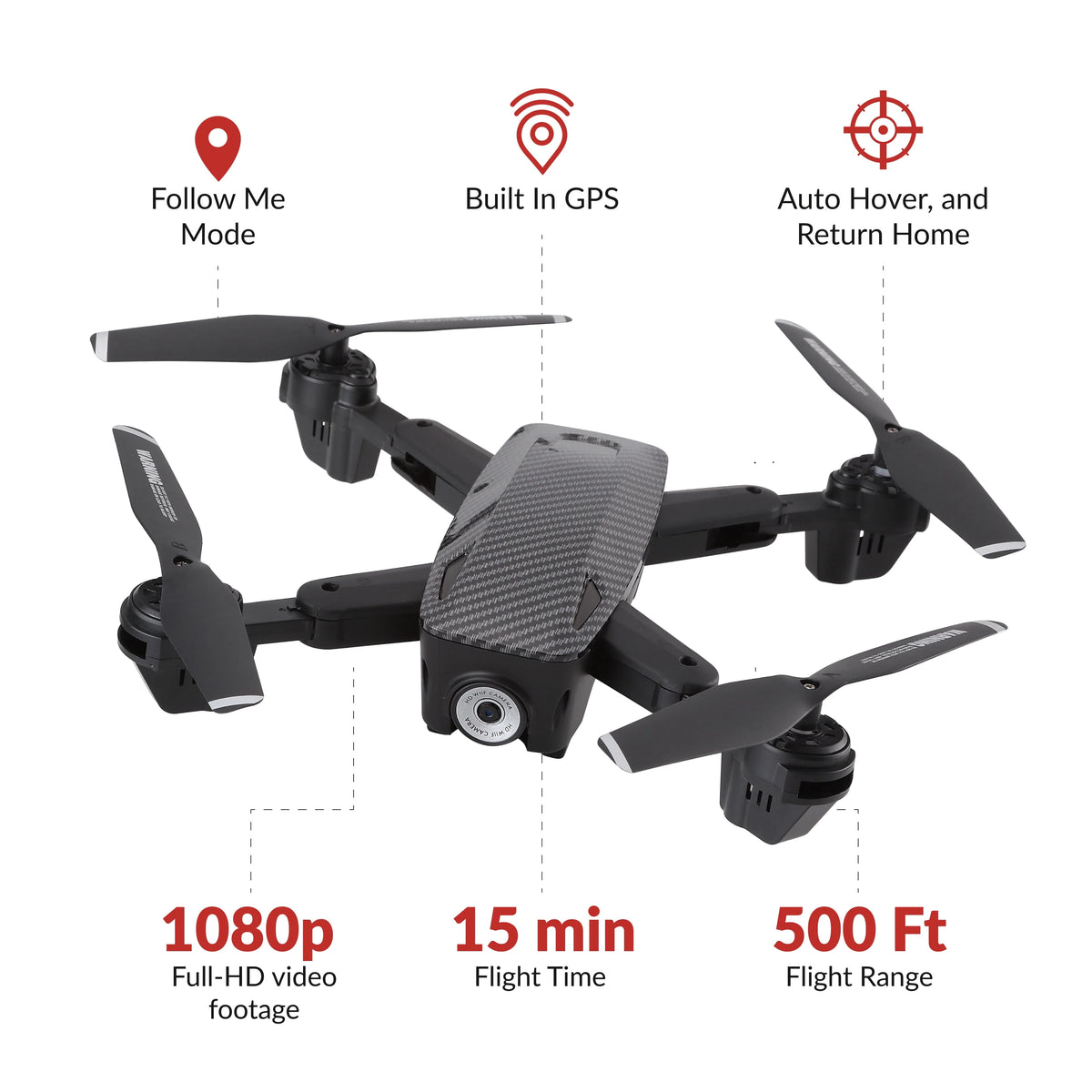 Foldable Video GPS Drone E78357