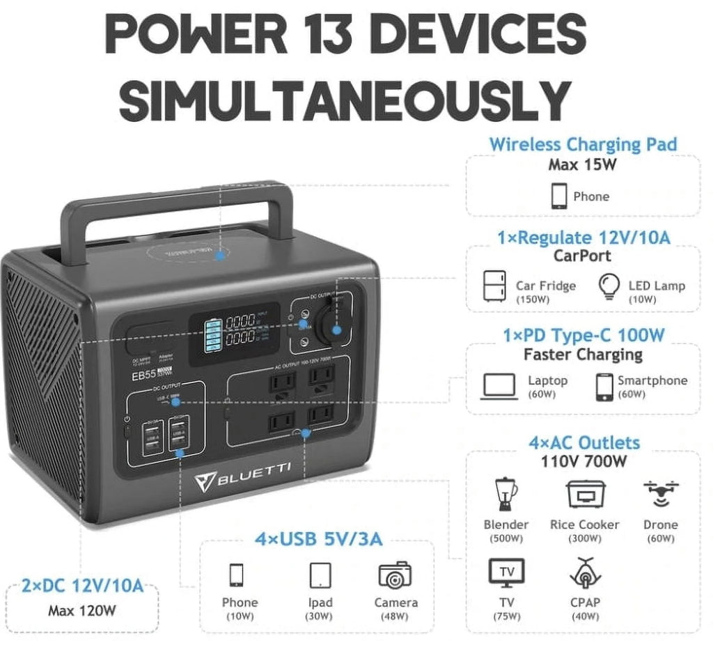 Portable Power Station 700W 537WH C85855