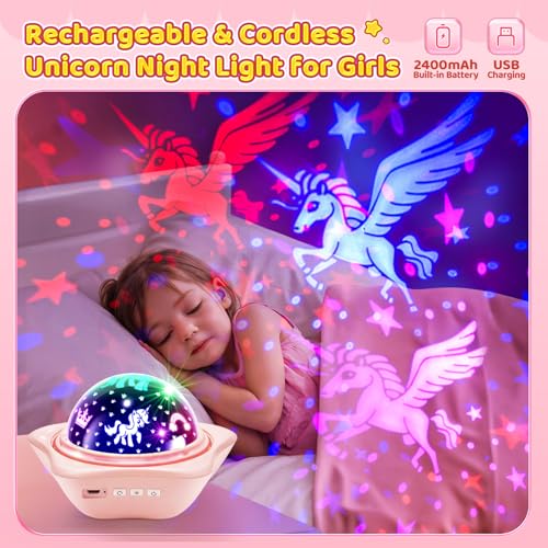 96 Lighting Modes Star Projector 360° Rotating Rechargeable Night Light U7389