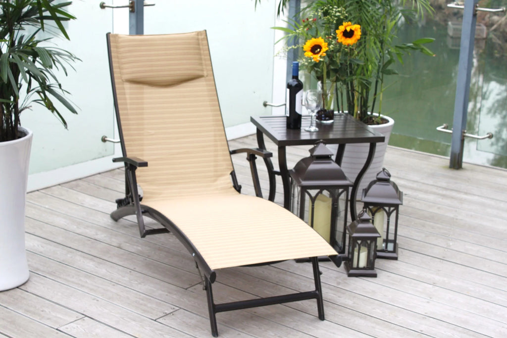 Aluminum Sling Outdoor Patio Lounge Chair J134215