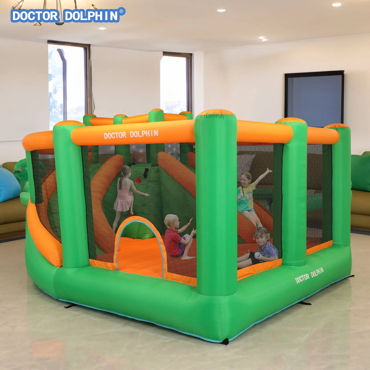 Inflatable Bounce House with Double Slide K649365