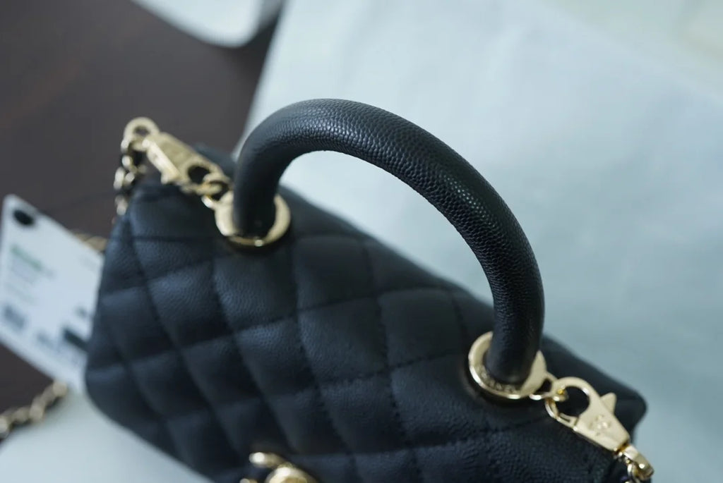 Black Top Handle Flap Bag A6680
