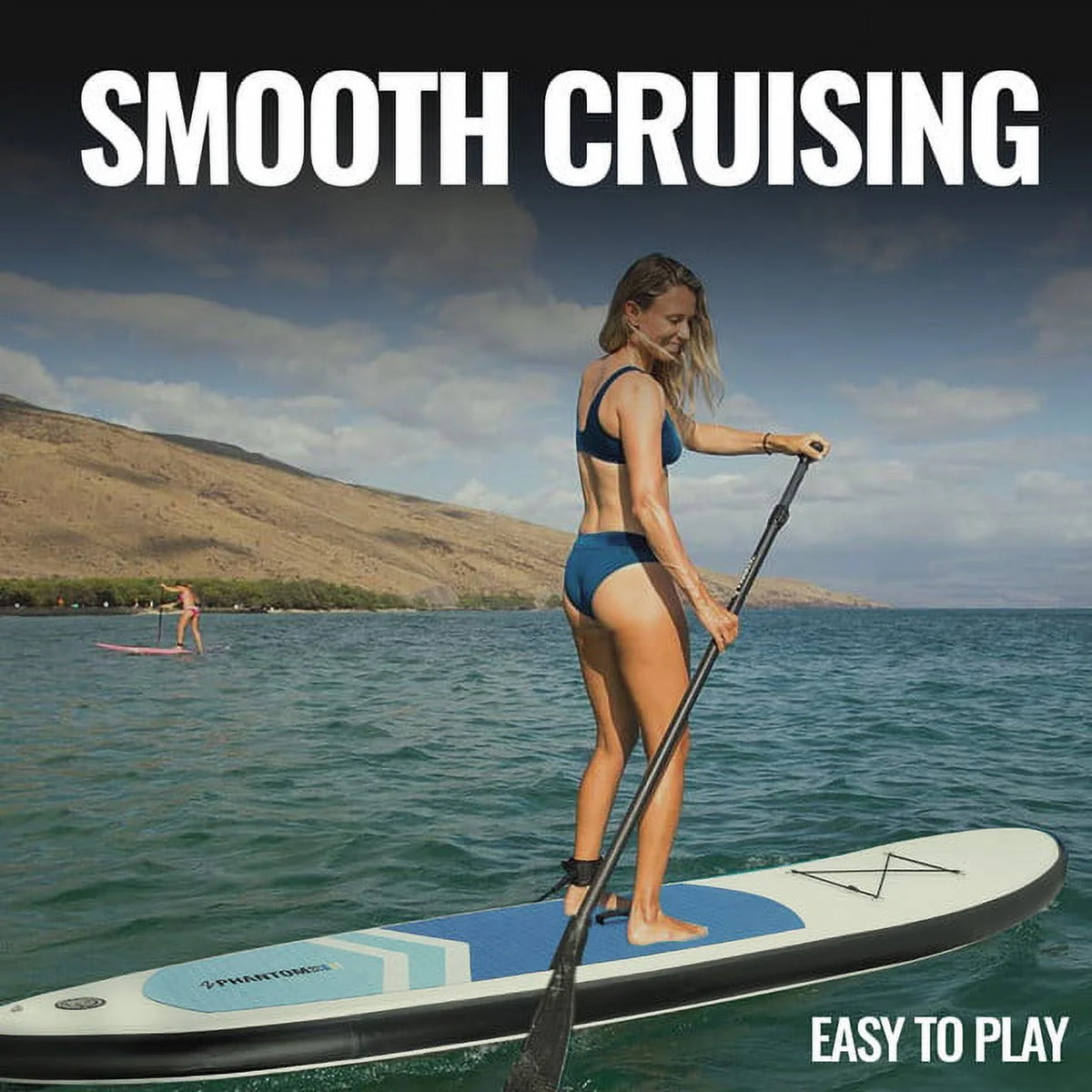 Inflatable Stand Up Paddle Board with Backpack, Non-Slip Deck, Leash, Paddle and Pump Q42290
