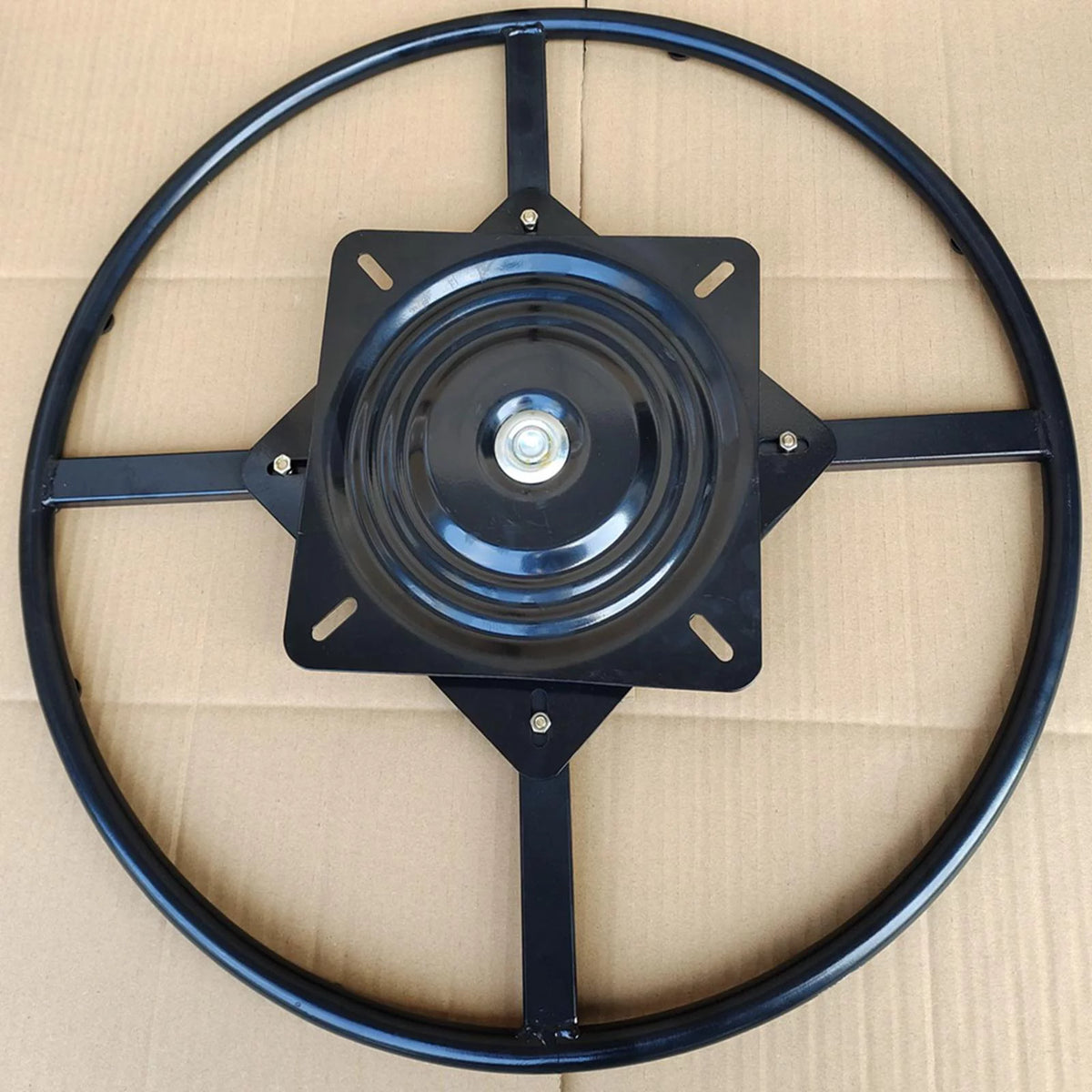60cm Round Recliner Sofa Chair Base Bracket 360 Degree Rotate Black T3656