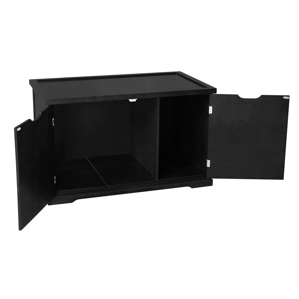 Black Decorative Bench with Enclosed Cat Litter Box H721690