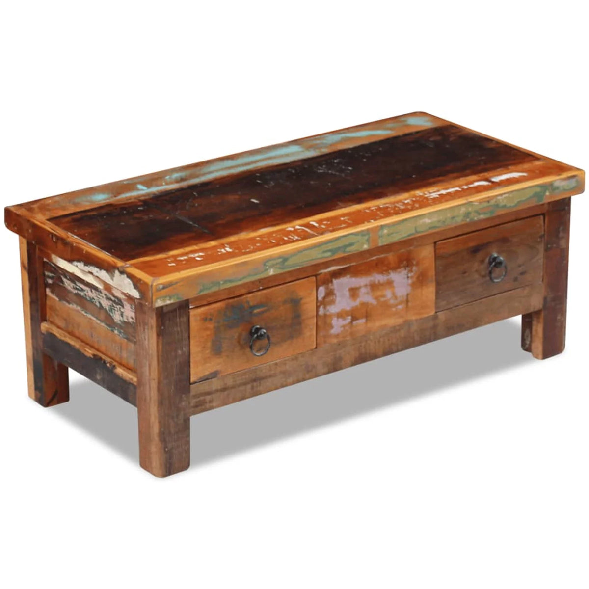 Solid Reclaimed Wood Coffee Table with Drawers C809