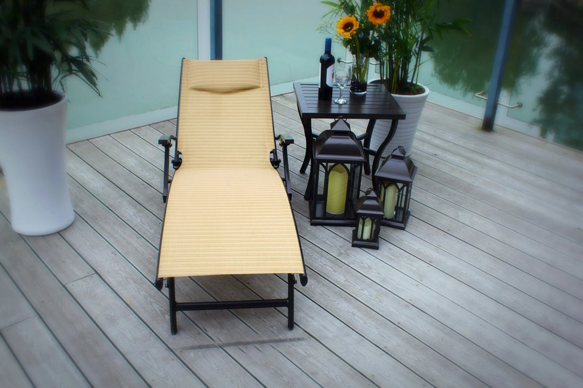 Aluminum Sling Outdoor Patio Lounge Chair J134215
