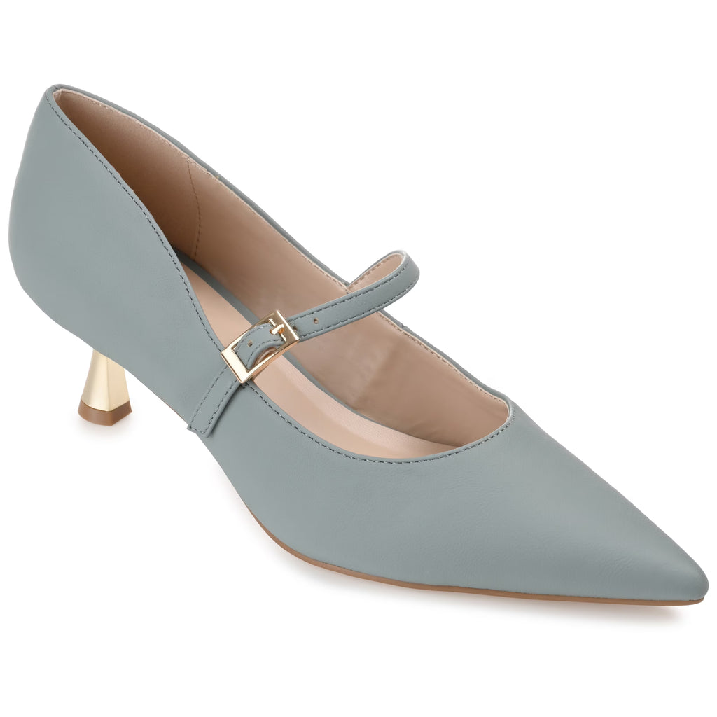 Pointed Toe Kitten Heel Mary Jane Pumps L354