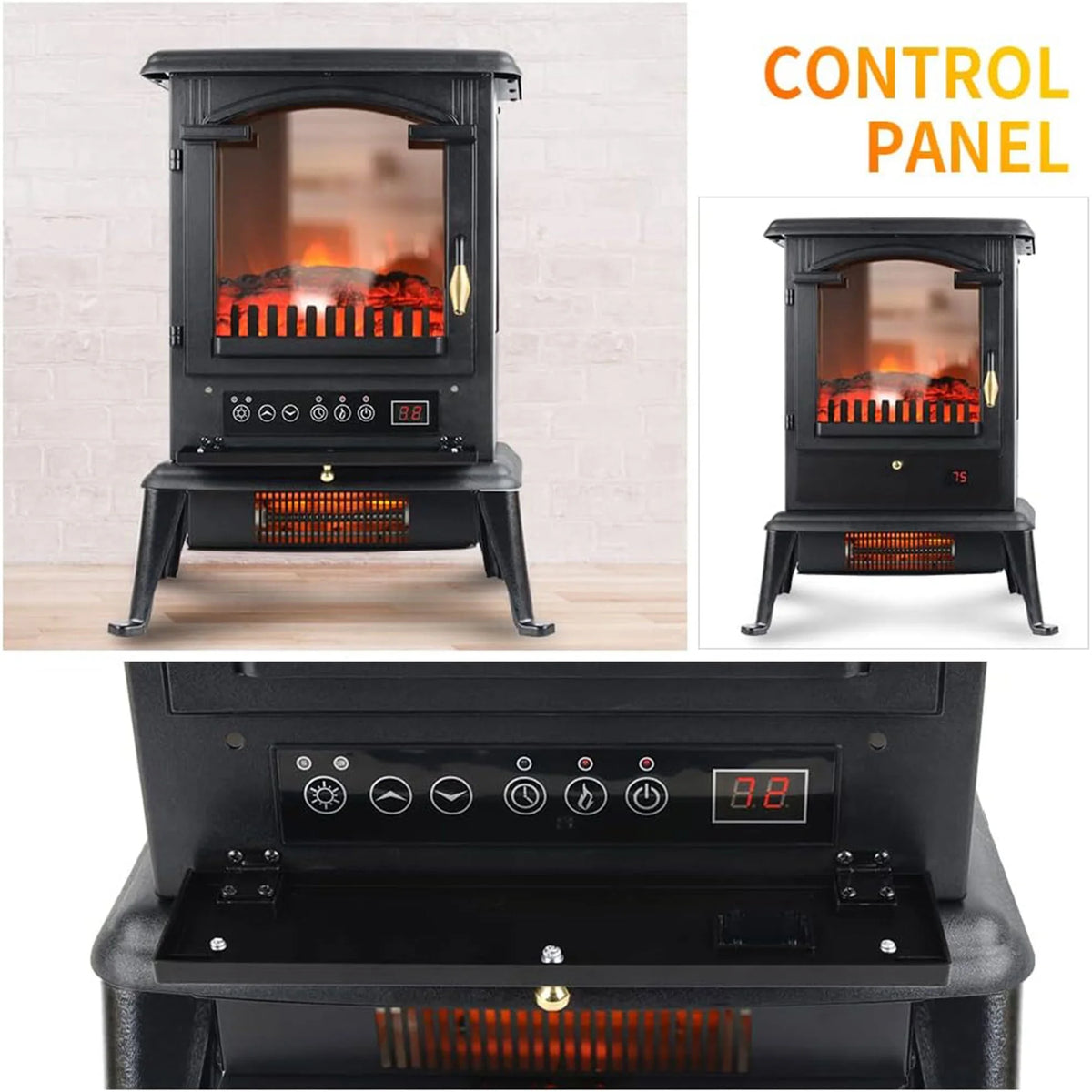Electric Fireplace Heater Stove with Remote 2 Pack F5770