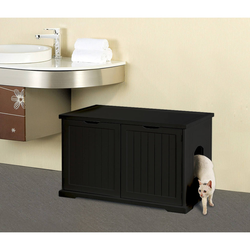 Black Decorative Bench with Enclosed Cat Litter Box H721690