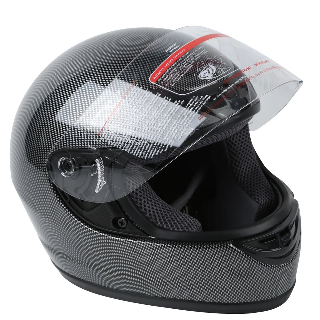 Black Carbon Fiber Full Face Motorcycle Helmet J452723