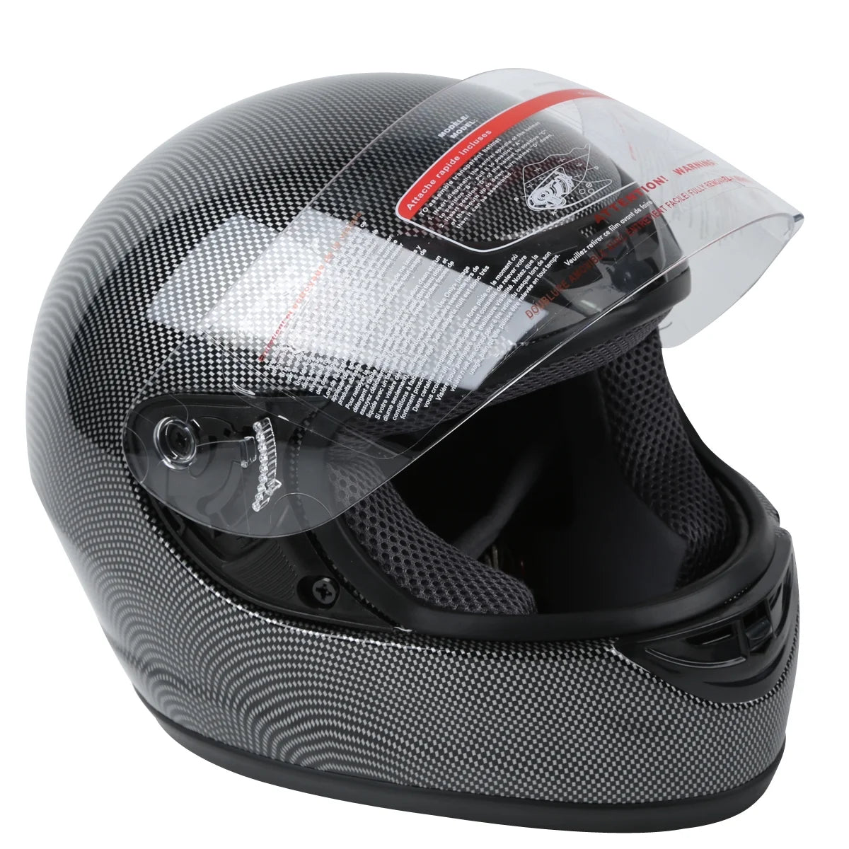 Black Carbon Fiber Full Face Motorcycle Helmet J452723