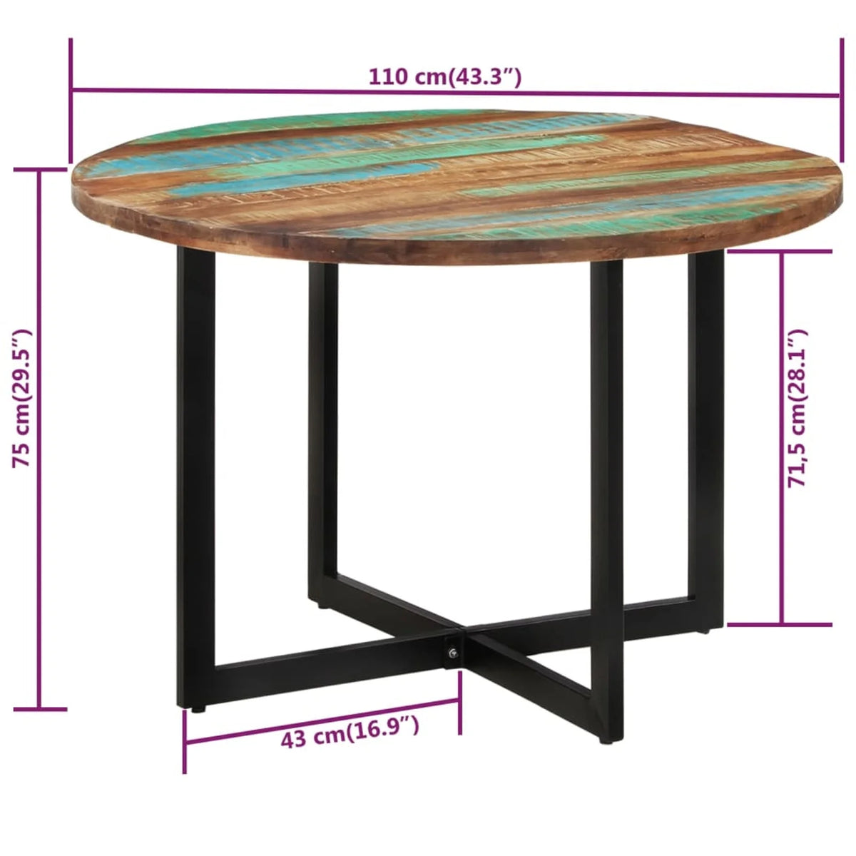 Solid Wood Reclaimed Dining Table Q5900