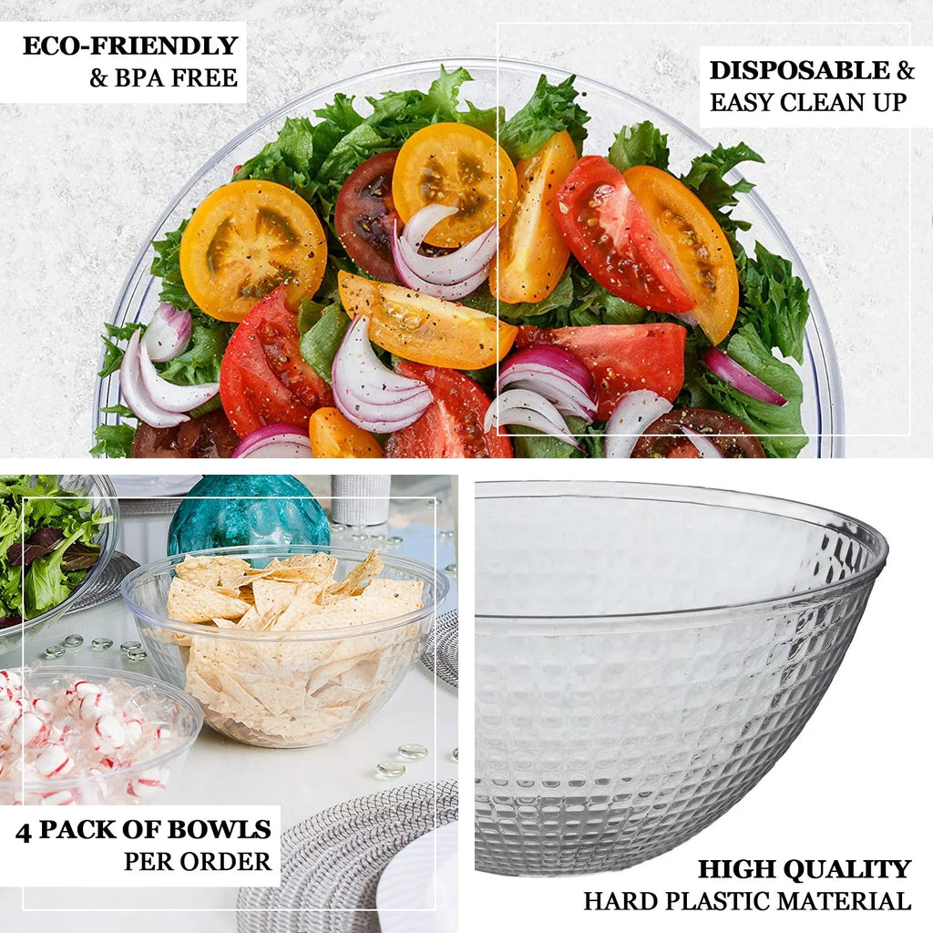 Clear 2qt Disposable Plastic Punch Bowl X4406