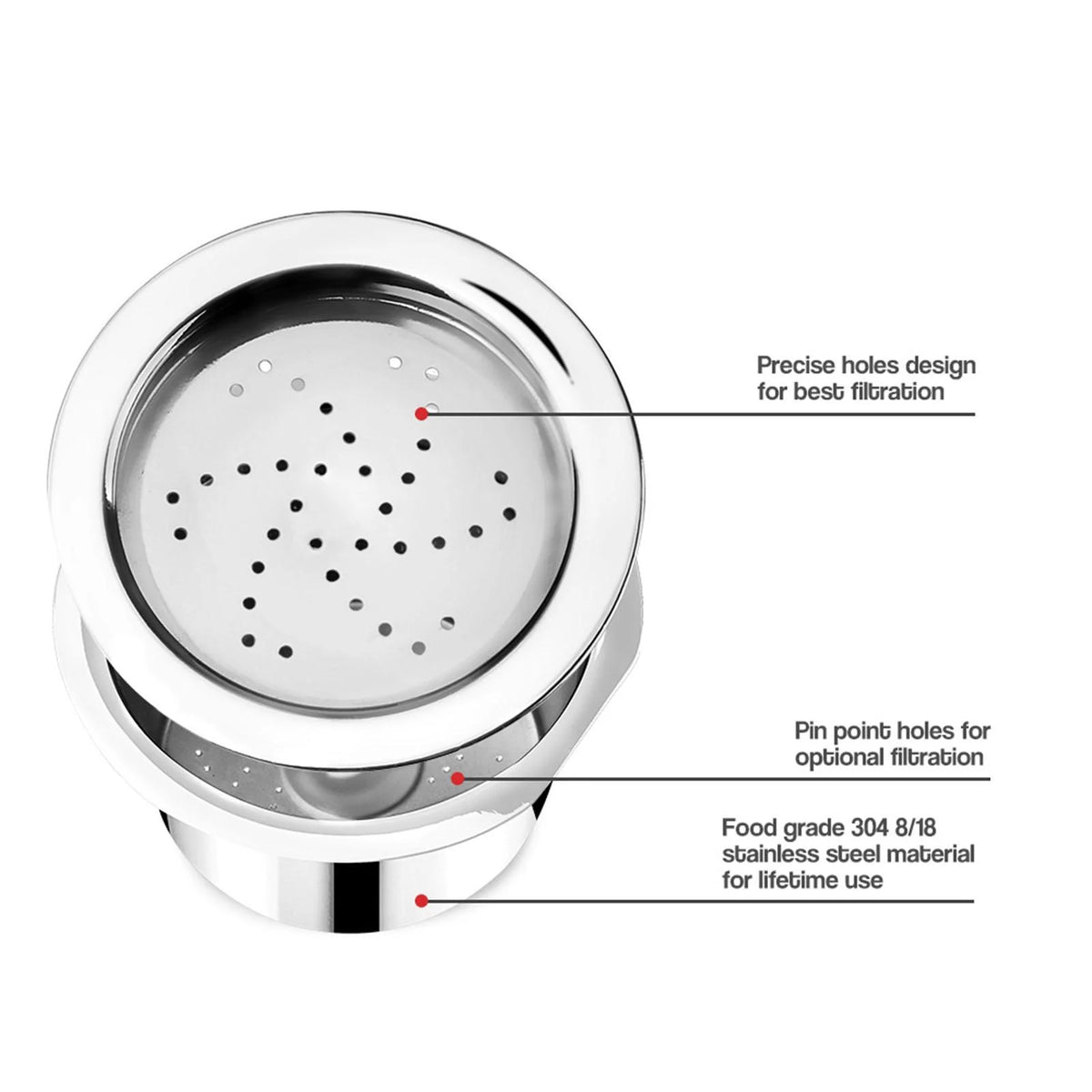 Stainless Steel Reusable Coffee Capsule with Spoon and Brush, 4Pcs Set P5254