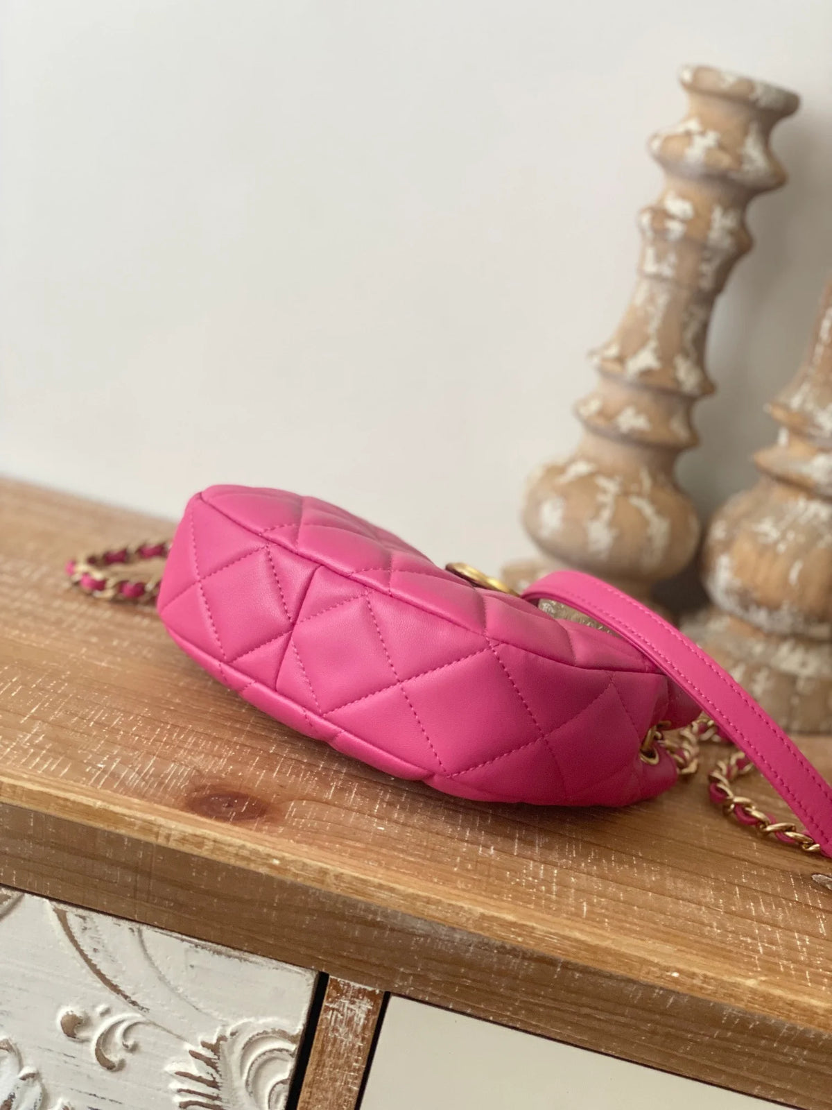 Small Hobo Bag Gold Hardware Pink A955