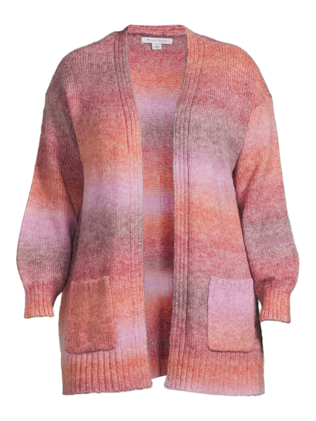 Women's Plus Size Drop Shoulder Open Cardigan with Balloon Sleeves K78603
