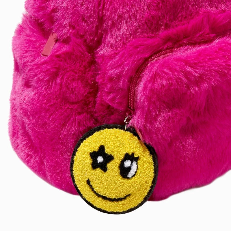 Pink Furry Mini Backpack S8519
