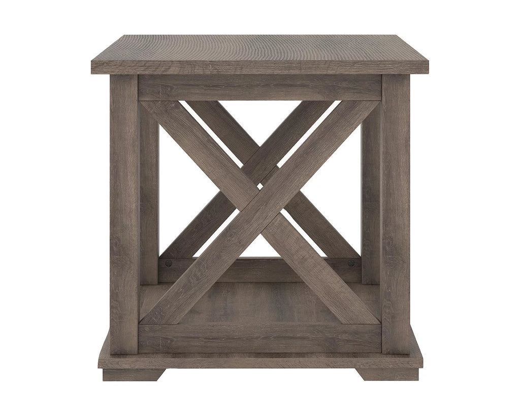 Contemporary Gray End Table I27617