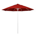 9 Feet Fiberglass Market Umbrella Pulley Open Matted White/Pacifica/Red F554