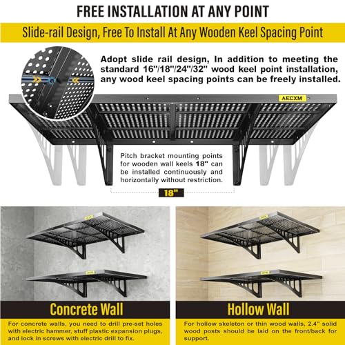4-Pack Adjustable Heavy Duty Wall Mounted Metal Shelving R65268
