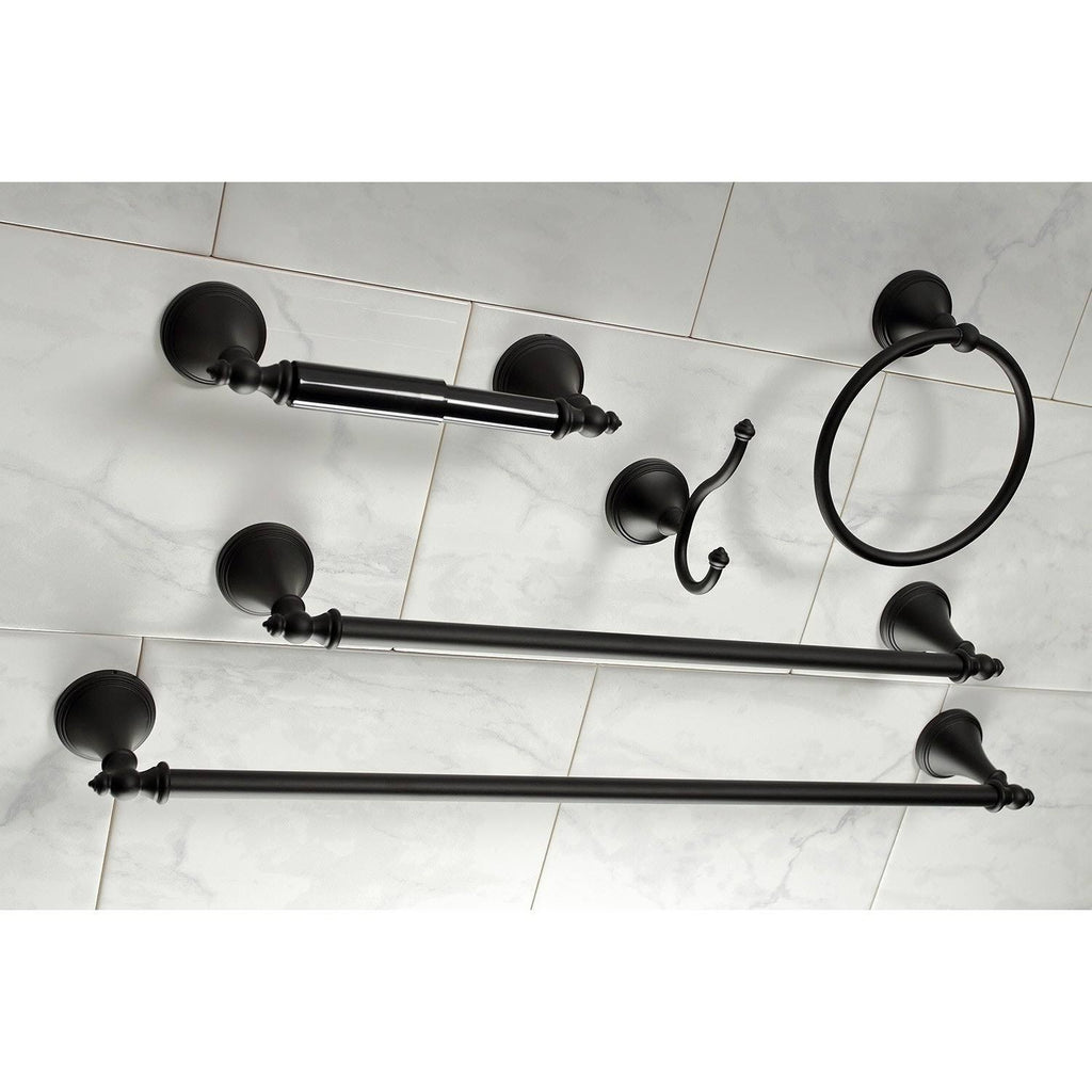 Black 18-inch and 24-Inch Towel Bar Bathroom Accessory Set D500