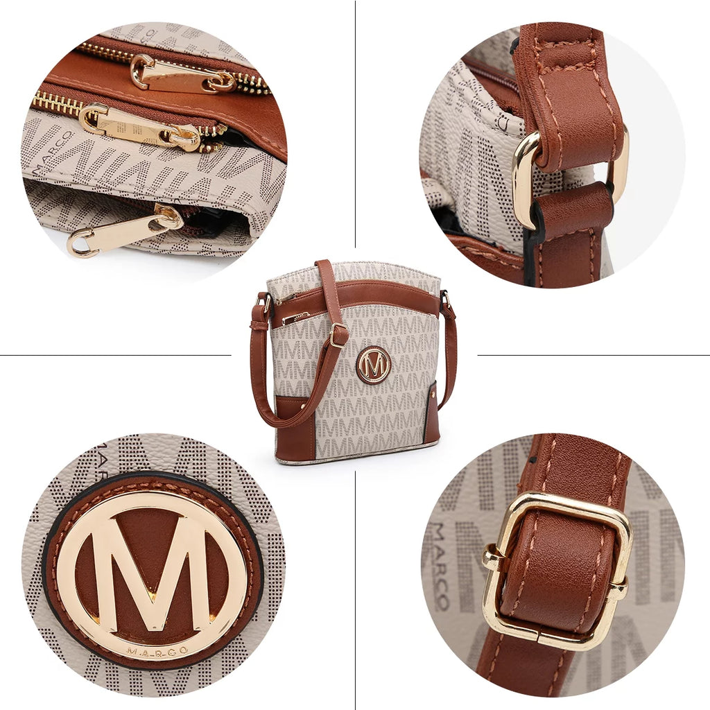 Large Triple Zip Pocket Crossbody Bag U361