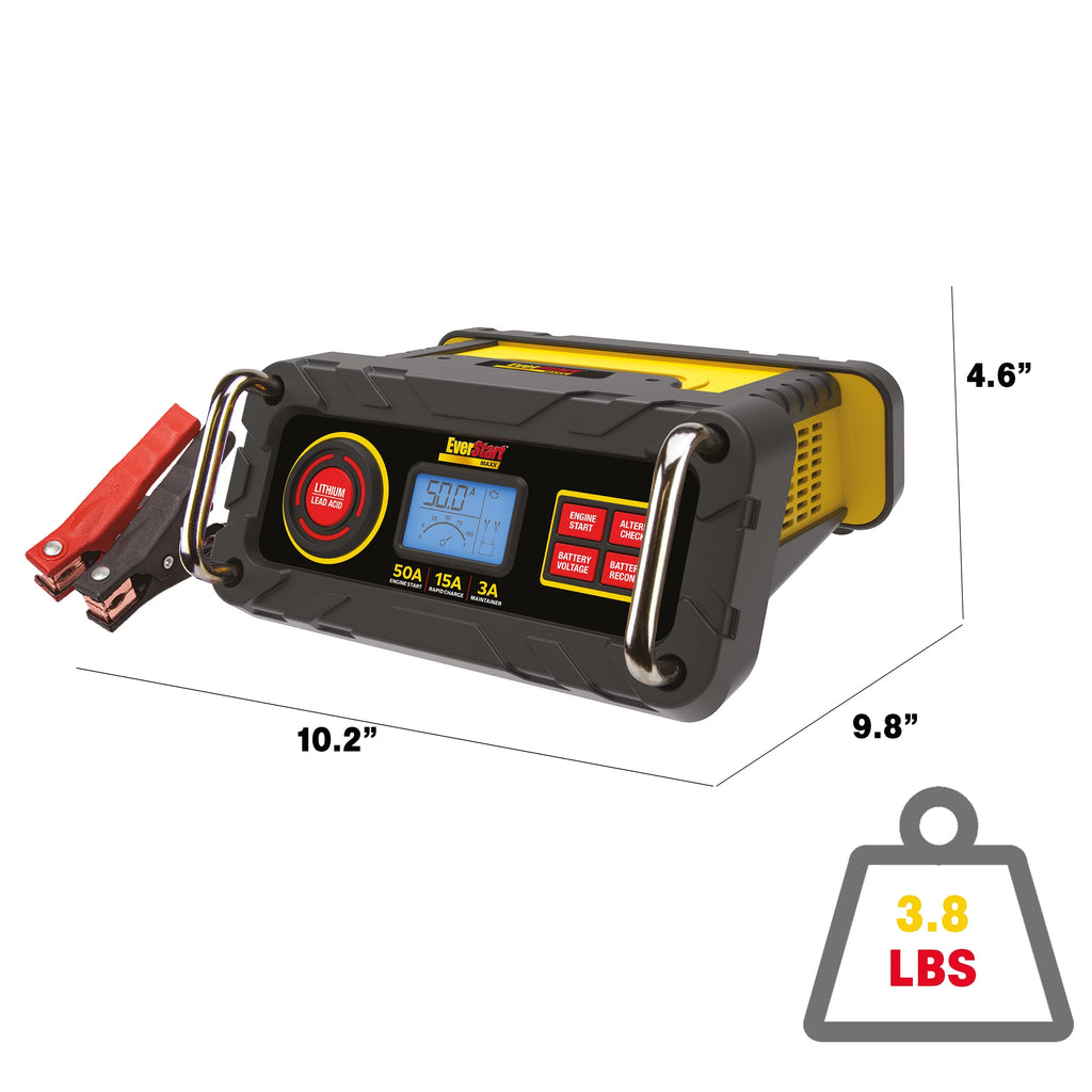 15 Amp Automotive Battery Charger with 50 Amp Engine Start T6766