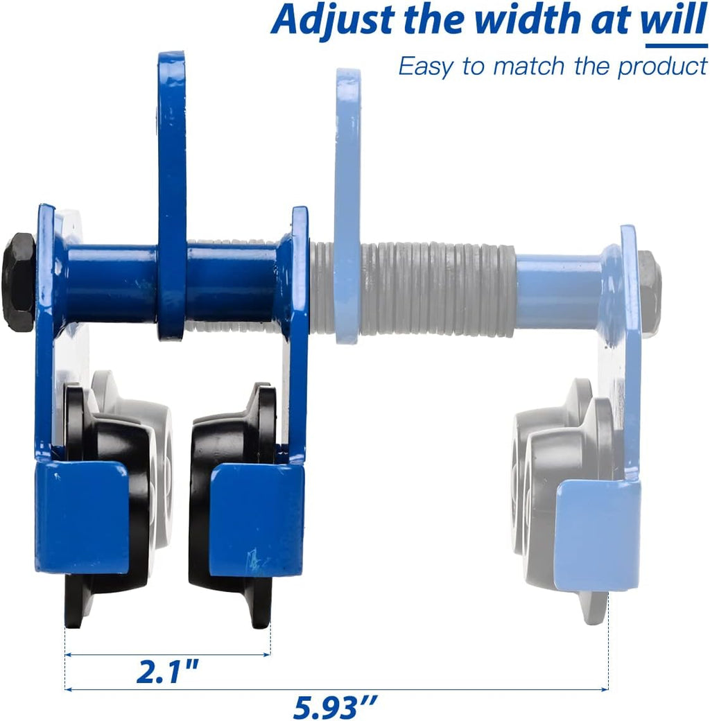 Heavy Duty Push Beam Trolley, 2200LBS Capacity, 2.1-6 in Adjustable Flange, Pack of 2 X8773
