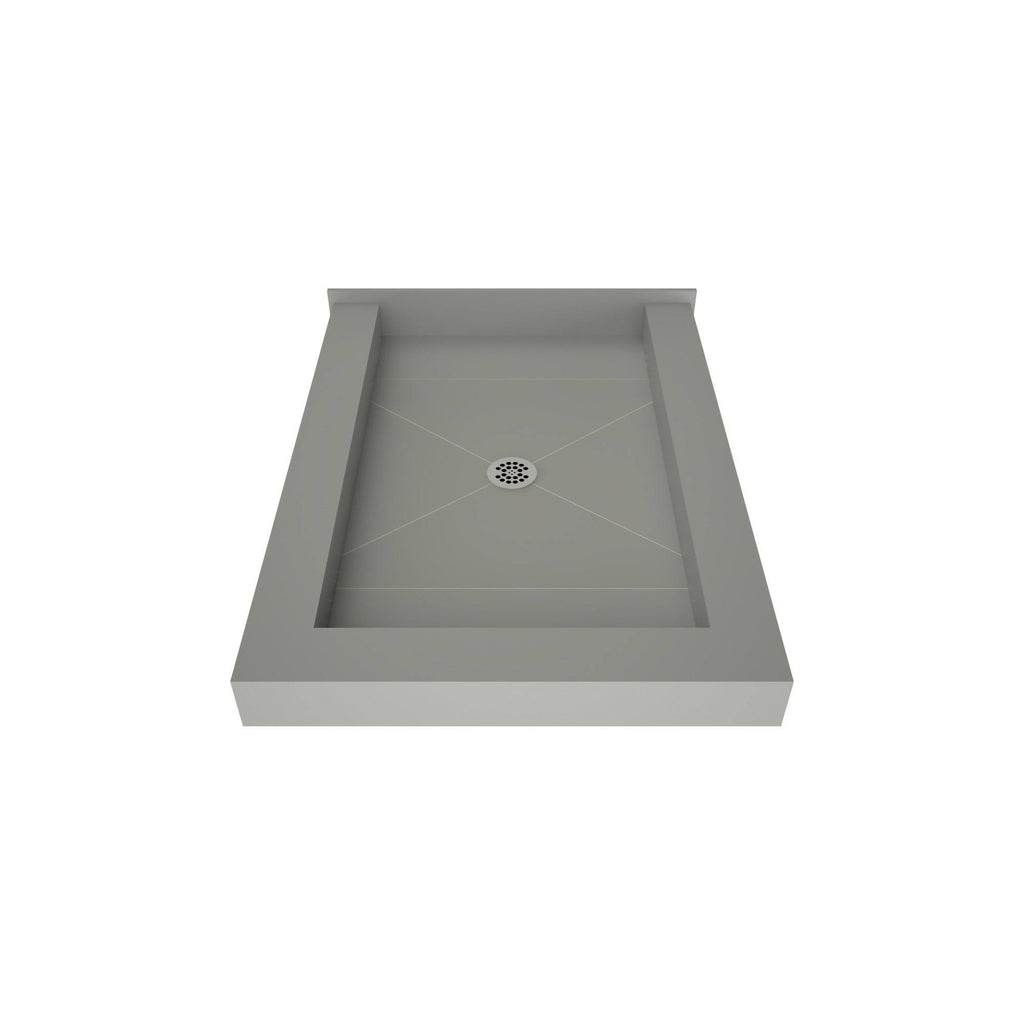 Triple Curb Shower Pan with Center Drain D138