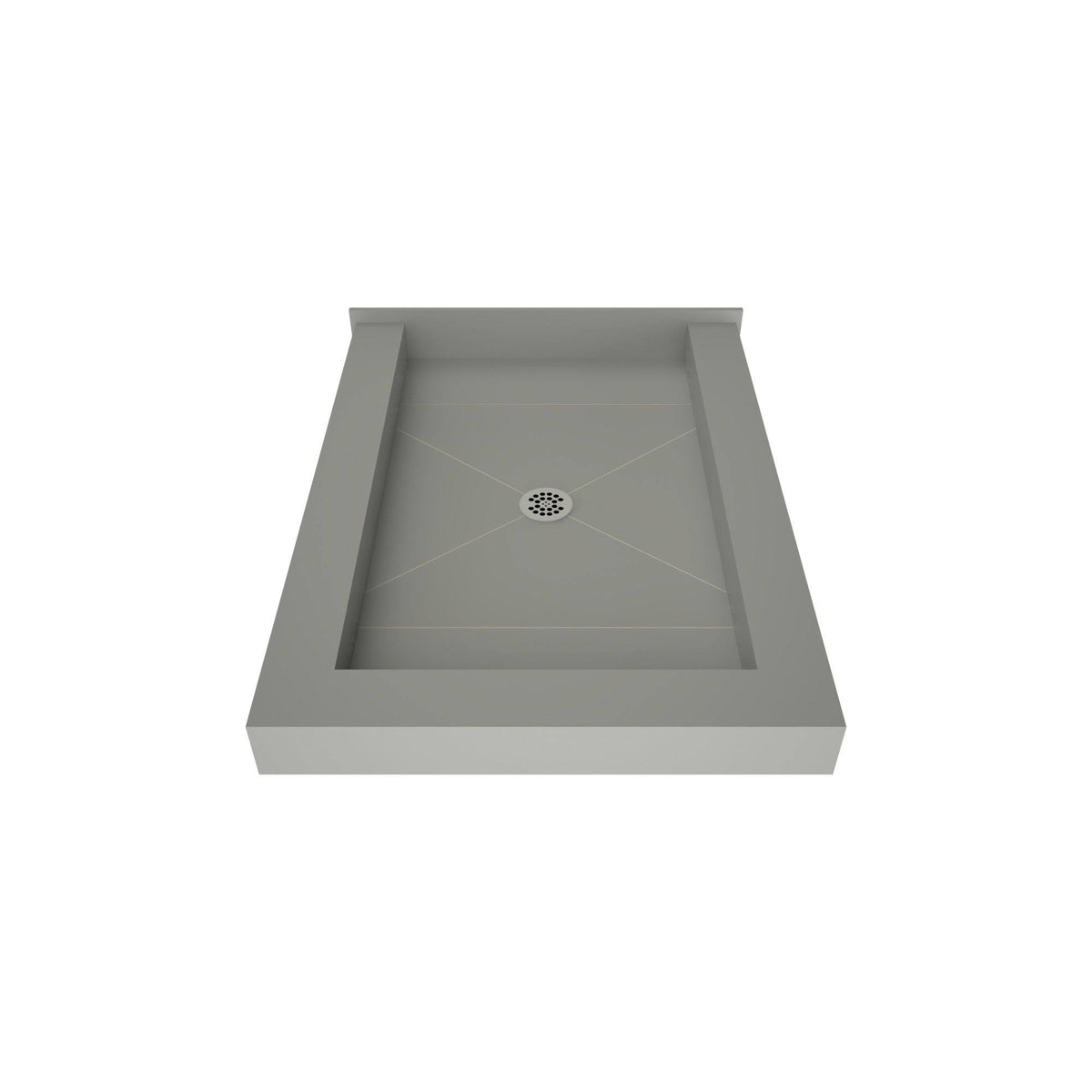 Triple Curb Shower Pan with Center Drain D138