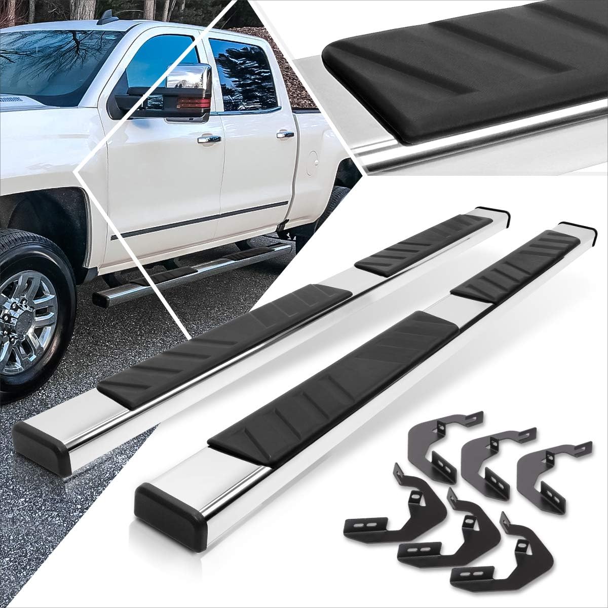 5 Inch Stainless Steel Running Boards Side Steps Bars T47722
