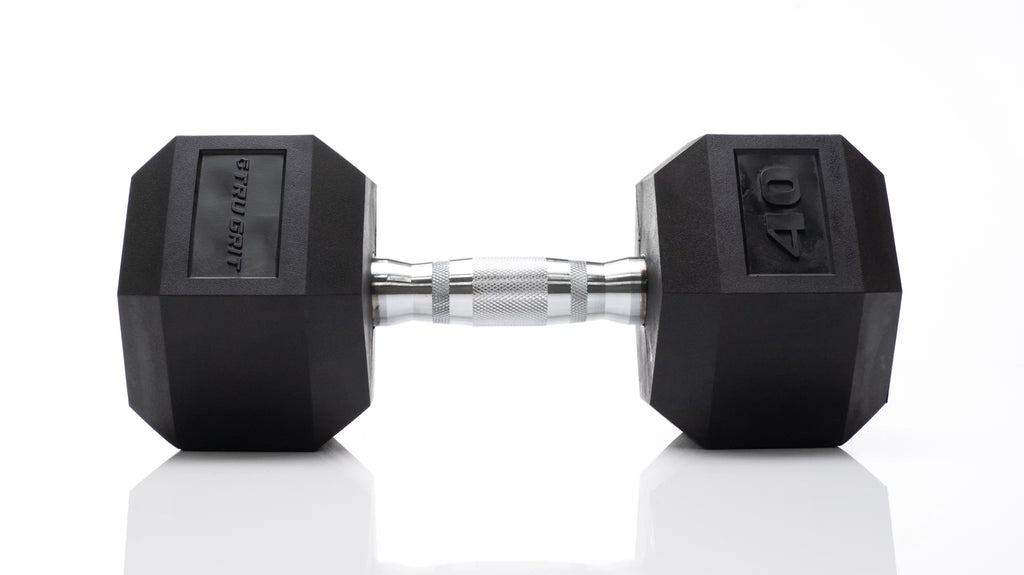 40lb Black Rubber Hex Dumbbell V538152