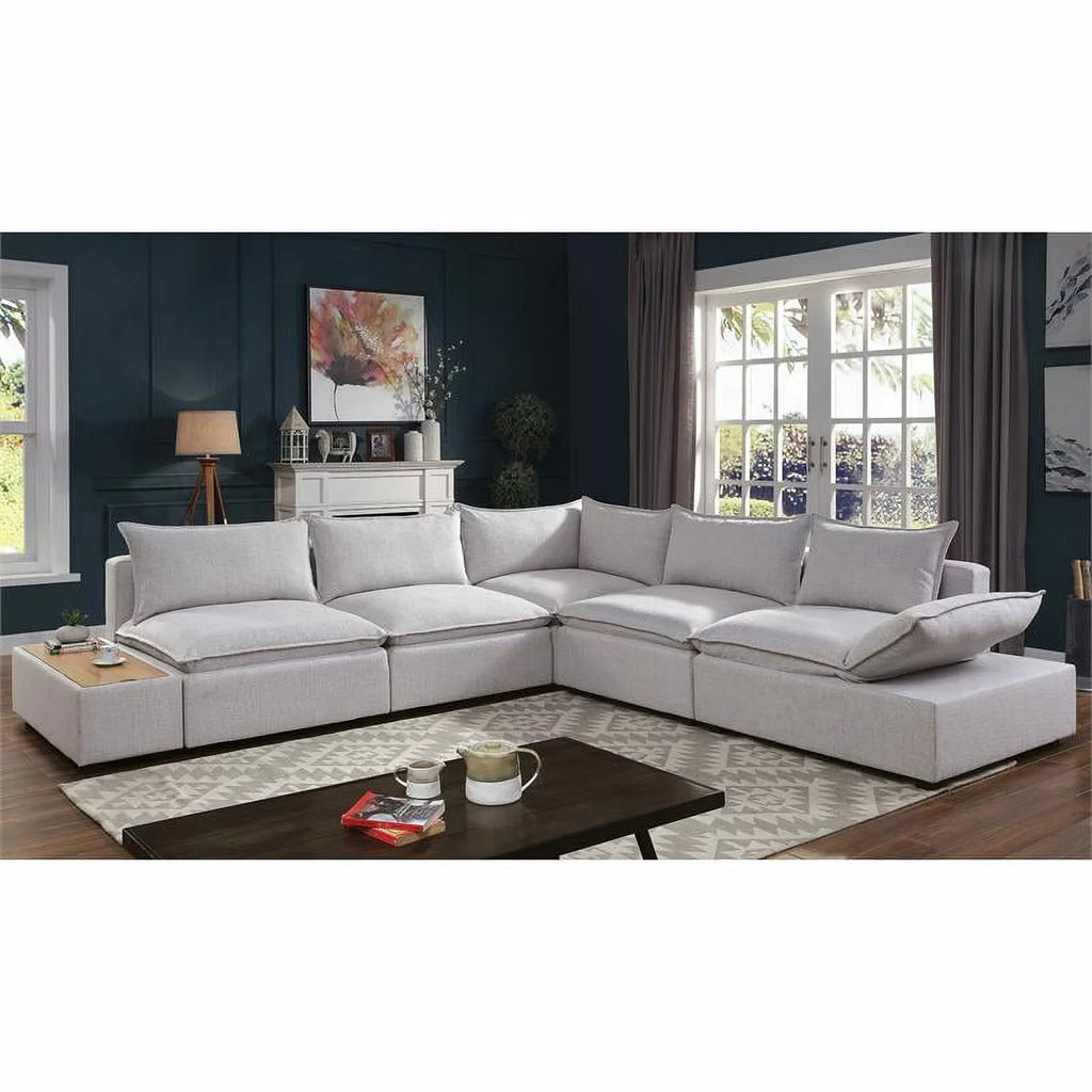 Light Gray Fabric Corner Chair Set of 2 N871278