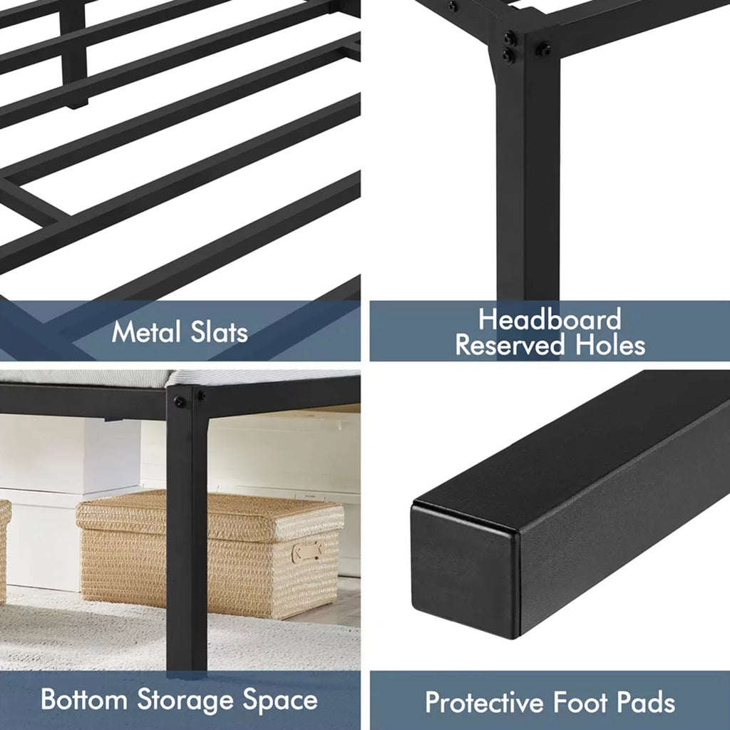 14 Inch Black Metal Twin Bed Frame C173710