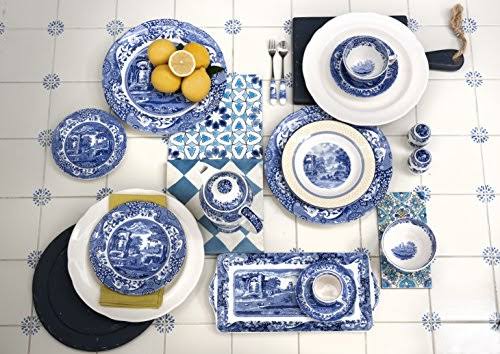 Blue Italian Sauce Boat and Stand V418