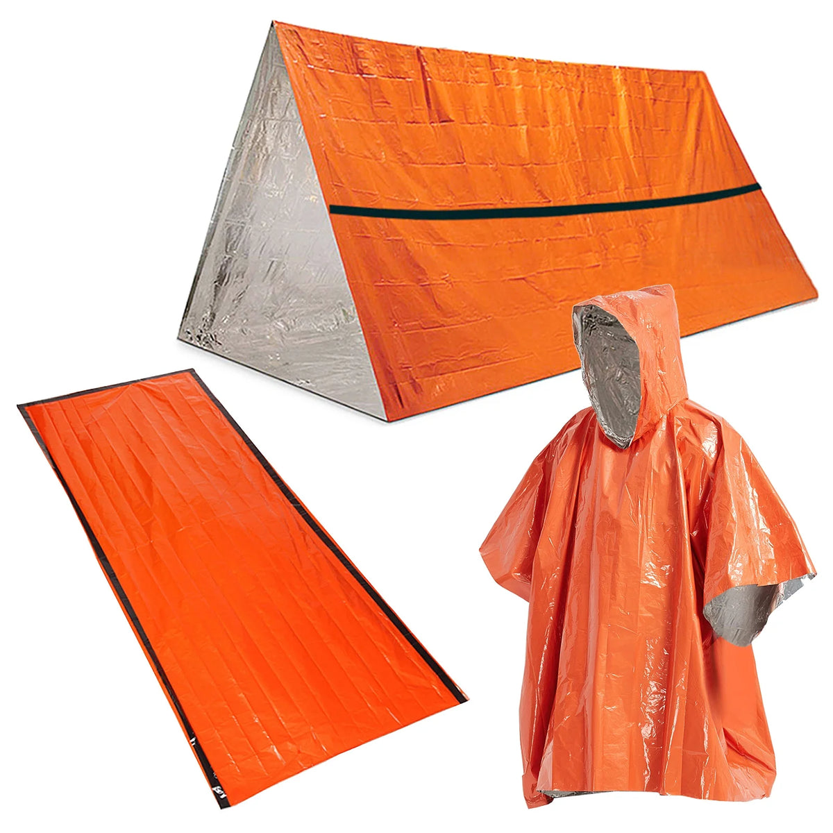 Waterproof Thermal Poncho Raincoat with Sleeping Bag and Tent Shelter D211139